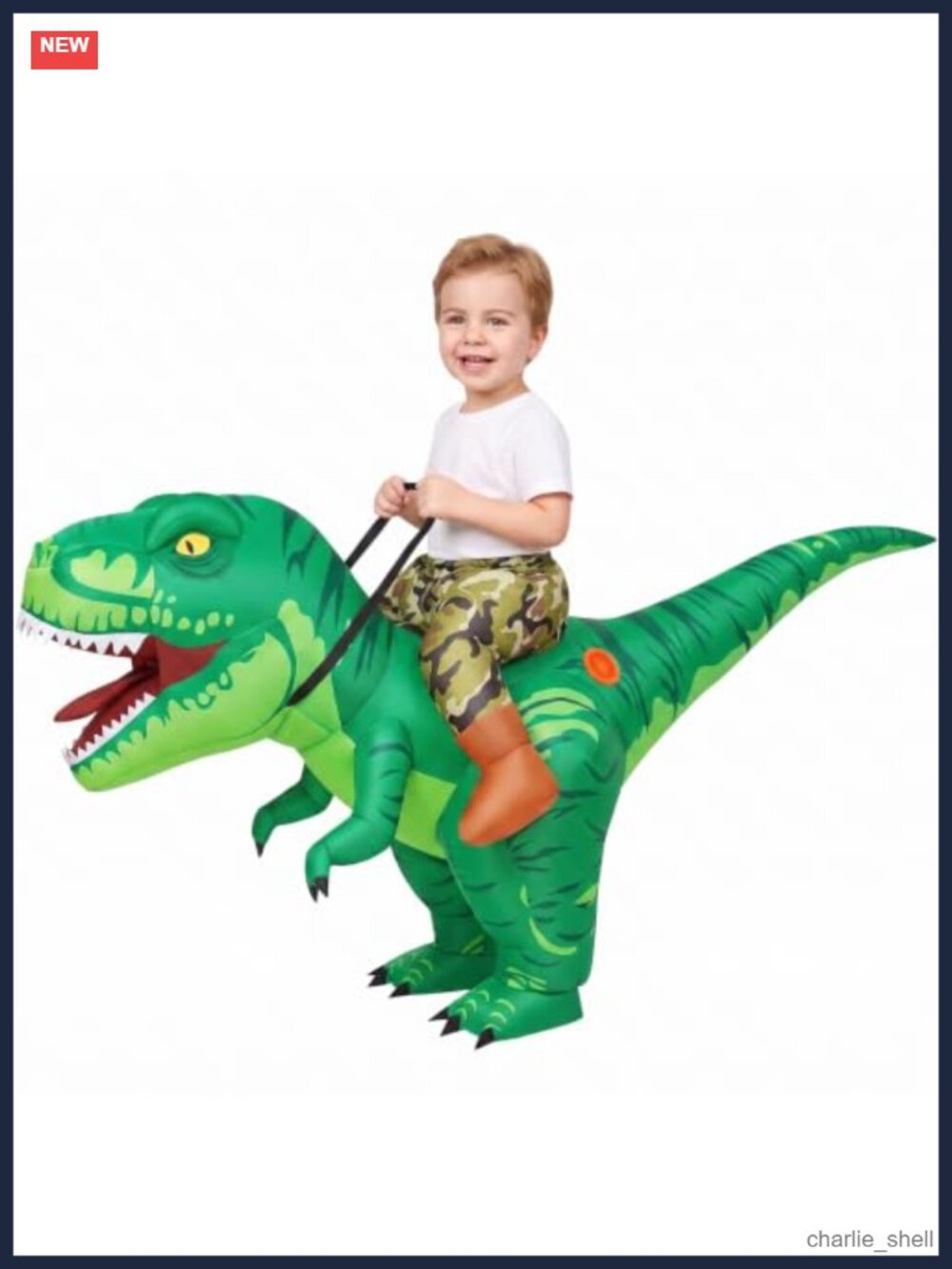 Inflatable Dinosaur Costume Kids Blow Up T Rex Suit Halloween Party